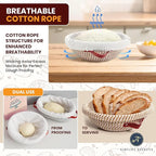 Sourdough Starter Kit with 35oz Jar, 2 Cotton Rope Proofing Baskets (9" round & 10" oval), Recipe Book,Thermometer, Bread Lame, Silicone Spatula & Bread Bag - Complete Sourdough Baking Supplies &Tools