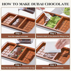 2 Pcs Chocolate Bar Mold Deep Dubai 0.85 Inch Stuffed Chocolate Molds Silicone Large Break Apart Silicone Molds (10 Snap + 5 Snap）