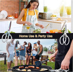 Heavy Duty Kitchen Scissors, Stainless Steel & Aluminum, Serrated Edge, Ambidextrous, Contemporary Style, Blade Color, Kitchen Shears