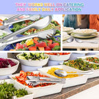 Patelai 15 Pieces Christmas Stainless Steel Silver Serving Utensils Set 8.7" Large Spoons and Slotted Spoon 9.45" Tong 9" Forks Flatware Wedding Party Buffet Banquet Cooking Kitchen Catering