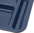Carlisle FoodService Products Plastic Meal Tray Righ-Handed Heavyweight Lunch Tray with 6-Compartments for Schools, Cafeterias, and Dining Halls, Melamine, 15 x 9 Inches, Dark Blue