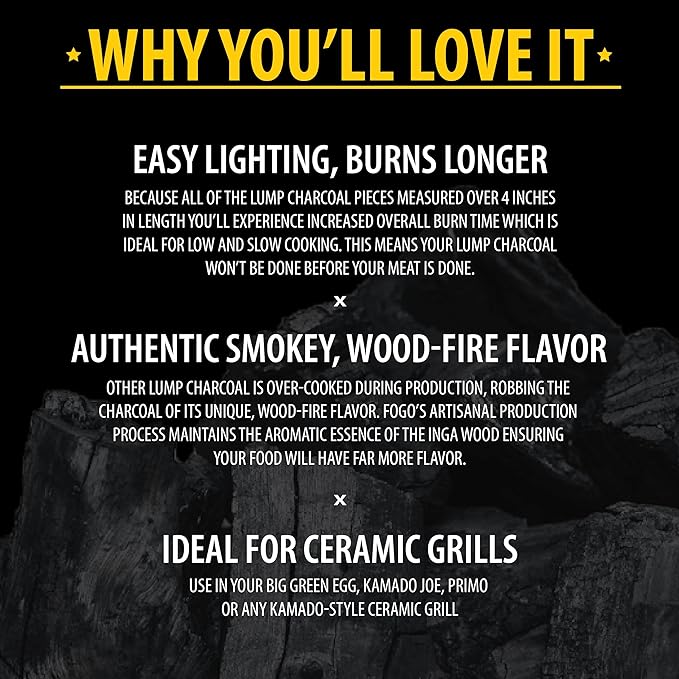 FOGO Super Premium Hardwood Lump Charcoal 17.6 Pound Bag, Fogostarters Natural Fire Starters and Blazaball Bundle