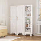 67" Tall Narrow Bathroom Metal Storage Cabinet with 4 Adjustable Shelves, Freestanding 5 Tier Slim Pantry Storage Cabinet for Small Space, White