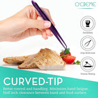 O'Creme Curved Tweezers 6.25 Inch Fine-Point Stainless Steel, Purple