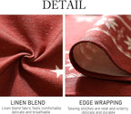 ISAENNE Designer Christmas Red Extra Long Rectangle Tablecloth,Linen Table Cloth with Snowflakes Pattern,Wrinkle Resistant Decor Tablecloths for Dining Kitchen Thanksgiving,63"*110"-Carol C