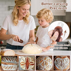 Bread Lame Upgraded Extractable Lame Bread Tool& Anti-Slip Handle with Long Retractable Razor Magnetic Reusable Dough Scoring Tool, Sourdough Scoring tool （Bread Making 5 Razor Blades）