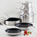 Hestan ProBond Forged TITUM - Professional Clad Stainless Steel, Nonstick, Frying Pan Set (8.5'' & 11''), Induction Compatible, Made without PFOAs