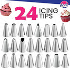 Riccle 88 pcs Cake Decorating Kit with Blue Cake Turntable - Includes 50 Disposable + 2 Reusable Piping Bags and Tips Set, 24 Icing Piping Tips, 2 Spatulas, 3 Icing Comb Scraper (Blue)