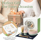 Matcha Whisk Set, Matcha Bowl with Spout, 8PCS Matcha kit, Matcha Whisk and Bowl, Matcha Chasen, Bamboo Scoop, Scoop Rest, Sifter and Tea Towel, Gifts and Ceremony Set for Macha Lovers.(Gradient)