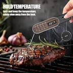 Smart Meat Thermometer Digital with Ultra-Fast 0.5 Sec Instant Read, NIST Certified ±0.5°F Accuracy, Auto-Rotating Backlight Display, IP67 Waterproof, Oven Safe for Grill, BBQ, Smoker, Candy