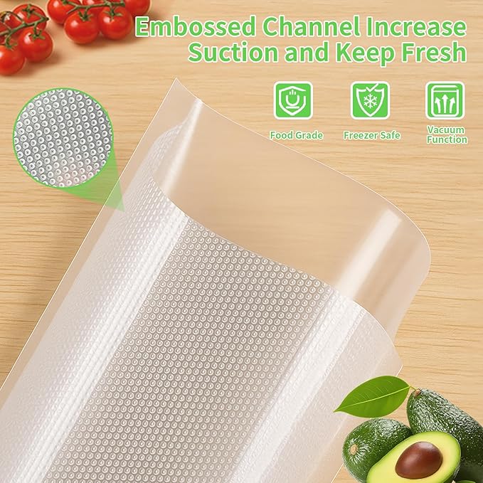 MakMeFre 200 Gallon Size 11" x 16" Vacuum Sealer Bags with BPA Free and Heavy Duty,Great for Food Storage Vaccume Sealer PreCut Bag