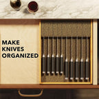 SpaceAid Large Knife Drawer Organizer Bamboo Insert Dock, Kitchen Steak Knives Holder Organizers Block for Drawer in Storage Organization (Large)