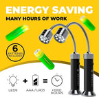 Flexible LED BBQ Grill Lights Set of 2 - The Perfect Grilling Accessories Light with 360-Degree Magnetic Base and Gooseneck - 100% Portable Weatherproof Outdoor Lamp w/ 6 Batteries Included