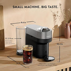 Nespresso Vertuo Pop+ Deluxe Coffee and Espresso Maker by Breville with Milk Frother, 1500 watts, Titan