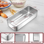 LIANYU 3 Pack Loaf Pans for Baking Bread 12 x 5 Inch, Stainless Steel Large Baking Pans Set, Deep Meatloaf Pans for Homemade Bread, Cakes, Sandwich, Solid & Durable, Dishwasher Safe