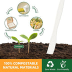 100% Compostable Knives, 7.7" 150pcs Large Disposable Cornstarch Cutlery Heavy Duty Eco-Friendly Utensils Durable and BPI-Certified Party Supplies No Plastic, Ivory White