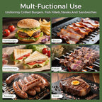 Cast Iron Smash Burger Press (2PCS),Grill Bacon Meat Press Tool,Perfect for Blackstone, Camp Chef, Weber Grills & Indoor Griddles – BBQ & Cookout Must-Have (Round & Rectangle (Flat Bottom)
