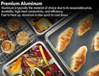 CURTA 12 Pack Aluminum Sheet Pan, NSF Listed Half Size 18 x 13 inch Commercial Bakery Cake Bun Pan, Baking Tray