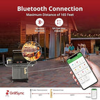 Grill Sync Digital Meat Thermometer Digital Wireless Dual Sensor Bluetooth BBQ Thermometer for Grill, Cooking Smoking, Oven Waterproof Meat Probe with USB-C Charging Case, App-Controlled, 165FT Range