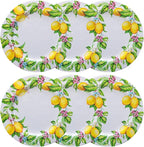 LEHAHA Melamine Dinner Plate Set of 6, 11” inch Lemon Plates Set, BPA Free, Lightweight and Break Resistant, Great for Parties, RVs, Picnic and Camping Trailer, Dishwasher Safe