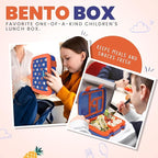 YOLAY Bento Box for Kids Lunch Box Leak-Proof, 5-Compartment Lunch Box Kids for Ages 3-10, Durable with Anti-Slip Base, Suitable for Schools, Outdoor and Travel (Robo)