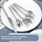 DEACORY Silverware Set Flatware Set Stainless Steel Cutlery Set Heavy Mirror Finished Dishwasher Safe Streamlined Handle Hotel Event Party Wedding Use 40 Pieces Service for 8