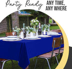 Party Solids 66% Thicker Premium Plastic Table Cloth Rectangle Table Cover 0.5 Mil 12 Pack Dark Blue Table Cloth 54 Inch x 108 Inch Disposable Tablecloth Won't Tear Easily Like Cheap Thin Brands