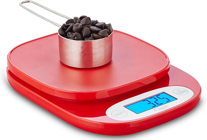 Ozeri ZK24 Garden and Kitchen Scale, with 0.5 g (0.01 oz) Precision Weighing Technology, Red (Pack of 3)