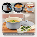 Gotham Steel 5 Qt Dutch Oven Pot with Lid, Nonstick Ceramic 10 in 1 Cooking Pot & Dutch Oven for Bread Baking, Lightweight, Oven & Dishwasher Safe – Gray