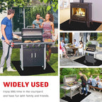 48 x 30 inch Under Grill Mats for Outdoor Grill, Double-Sided Fireproof, Oil and Waterproof Protective Mat for Grass and Deck, Outerdoor BBQ Fire Pit Fireplace Mat