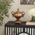 Deco 79 Polystone Solid Decorative Jars, 12" x 8" x 13", Bronze