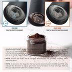 Portable Electric Coffee Grinder, Rechargeable Handheld Grinder with Stainless Steel Conical Burr, Adjustable Grind Settings, for Espresso, Moka, Pour Over, French Press, Cold Brew, Obsidian