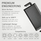 Made In Cookware - Carbon Steel Griddle - (Like Cast Iron, but Better) - Professional Cookware - Crafted in Sweden - Induction Compatible