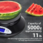 Smart Weigh Food Kitchen Scale with Bowl,11lb x 0.1oz / 5000 x 1grams, Digital Weight Scale for Baking,Cooking for Ounces and Grams