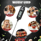 6 Pcs Meat Thermometer Food Thermometer with Probe Water Liquid Instant Read Digital Thermometer Cooking Thermometer Supplies BBQ Kitchen Thermometer for Cooking Milk Yogurt (Black)