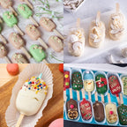 Ozera Popsicles Molds Set of 2, Silicone Cake Pop Molds Reusable Homemade Popsicle Maker Ice Pop Cakesicle Molds with 50 Wooden Sticks & 50 Popsicle Bags