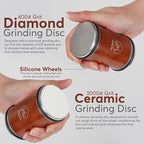 Rolling Knife Sharpener with Diamond and Ceramic Discs, Adjustable Kitchen Knife Sharpenier with 10°, 12°, 17° & 25° Magnetic Angles, Strong and Durable Knife Sharpener (Brown)