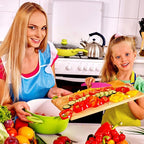 JOVITEC 8 Pcs Kid Cooking Kitchen Knife Set, Plastic Serrated Edges Children's Safe Chef Nylon Knives for Cutting Fruit Bread Cake Salad Lettuce Kids Cooking Supply(Multi Colors Square Knife)