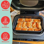 Foodi Air Frying Combo Crisper Basket for Ninja FG551 Smart Indoor Grill, Non-Stick Air Fryer Basket for Ninja Air Fryer Grills DG551/DG651 Accessories, with Disposable Perforated Paper Liners,100PCS