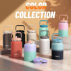 Half Gallon Water Jug 64oz, Stainless Steel Water Bottles with Flip Straw and Top Handle, Leak Proof, No Sweat, Iced for 34 Hours, Vacuum Insulated Cup for Home, Office, Outdoors, Car