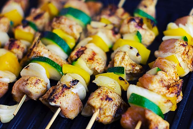 400 Count | KingSeal Natural Bamboo Wood Grilling Skewers for Shish Kebabs, BBQ, and Fruit Arrangements, 12 Inch x 3.0mm Diameter - 4 Packs x 100 Skewers