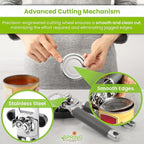 Spring Chef Stainless Steel Can Opener - Manual with Soft Grip Handles, Easy Turn, Heavy Duty Hand Can Openers for Seniors with Smooth Edge - Magnetic Lid Remover - Gray