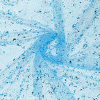 Artoid Mode 3PCS Light Blue Gauze Table Runner 120 Inch 10FT, Glitter Metallic Foil Sheer Dining Wedding Anniversary Holiday Table Decor for Home Party