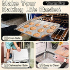 TeamFar Baking Sheet with Rack Set (3 Pans + 3 Racks), 19.6/16/12.5 Inch Stainless Steel Cookie Sheets Baking Pans Trays and Cooling Racks for Cooking Roasting, Non-Toxic & Heavy Duty, Dishwasher Safe