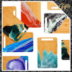 Nuenen 40 Pcs Bulk Wood Cutting Board with Handle 12 x 7.8 Inch Acacia Bamboo Wooden Kitchen Serving Chopping Boards for Pizza, Bread, Charcuterie, Fruit, Vegetables (Bamboo)