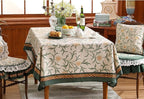 patdrea Designer Floral Linen Table Cloth for Sqaure Table,Vintage French Tablecloth,Small Colorful Decoration Cover for Kitchen Dining,Christmas,Party,Thanksgiving,67"x67"-Littledaisy