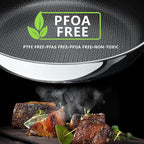 Non Stick Frying Pans Set, 8" 9.5" 11" Stainless Steel Pan Set, Ceramic Skillet with Stay-Cool Handle, Non Toxic, PFAS PFOA PTFE Free, Dishwasher Safe, Induction, Suitable with All Cooktops