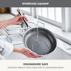GreenPan Hybrid 10” Nonstick Stainless Steel Frying Pan, APEX Tri-Ply Thermobond PFAS-Free Ceramic Skillet, Induction & All Cooktop Compatible, Oven Temp to 850°F, Dishwasher Safe, Silver