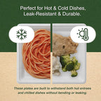 FSE 100% Compostable Square Tray Plates, 8 Inch, Heavy Duty Disposable Plates, Eco-Friendly Unbleached Bagasse, Microwave Safe, (Case of 500)