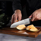 PAUDIN Santoku Knife, Switzer Kitchen Knife 7 Inch, Ultra Sharp Knife- Forged High Carbon German Stainless Steel, Professional Chefs Knife with Ergonomic Handle, Gifts for Holiday